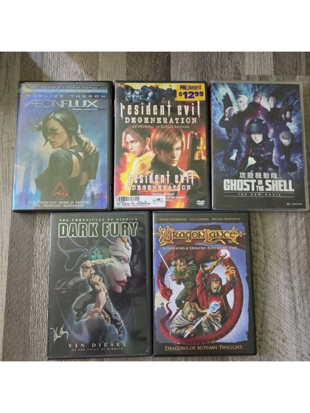 Sci-Fi Anime Cult Classic DVD Lot Bundle 5 Aeon Flux Resident Evil Riddick